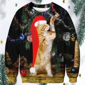 Cat Santa Christmas Sweater