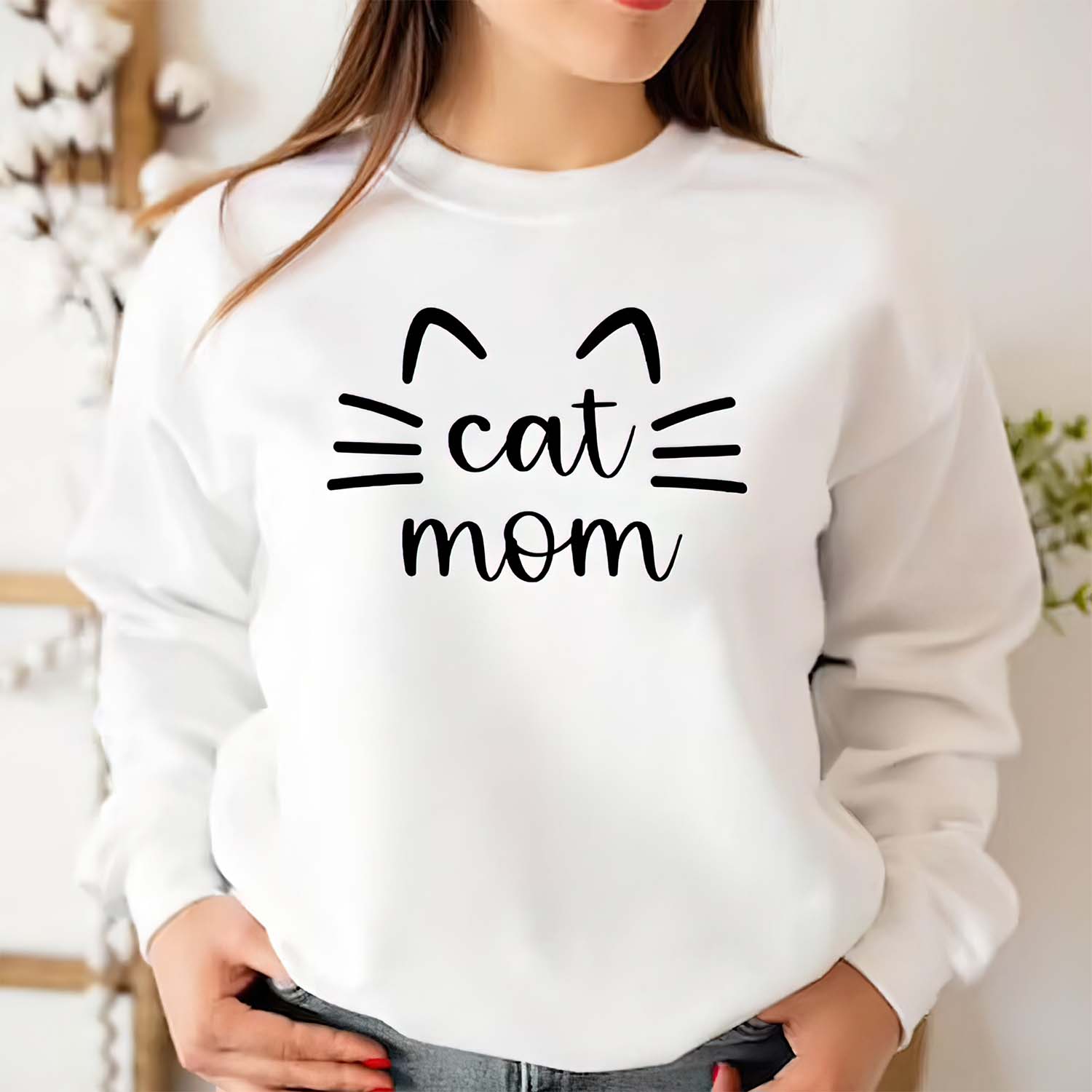 Cat Mom Sweatshirt Cat Mom Sweatshirt