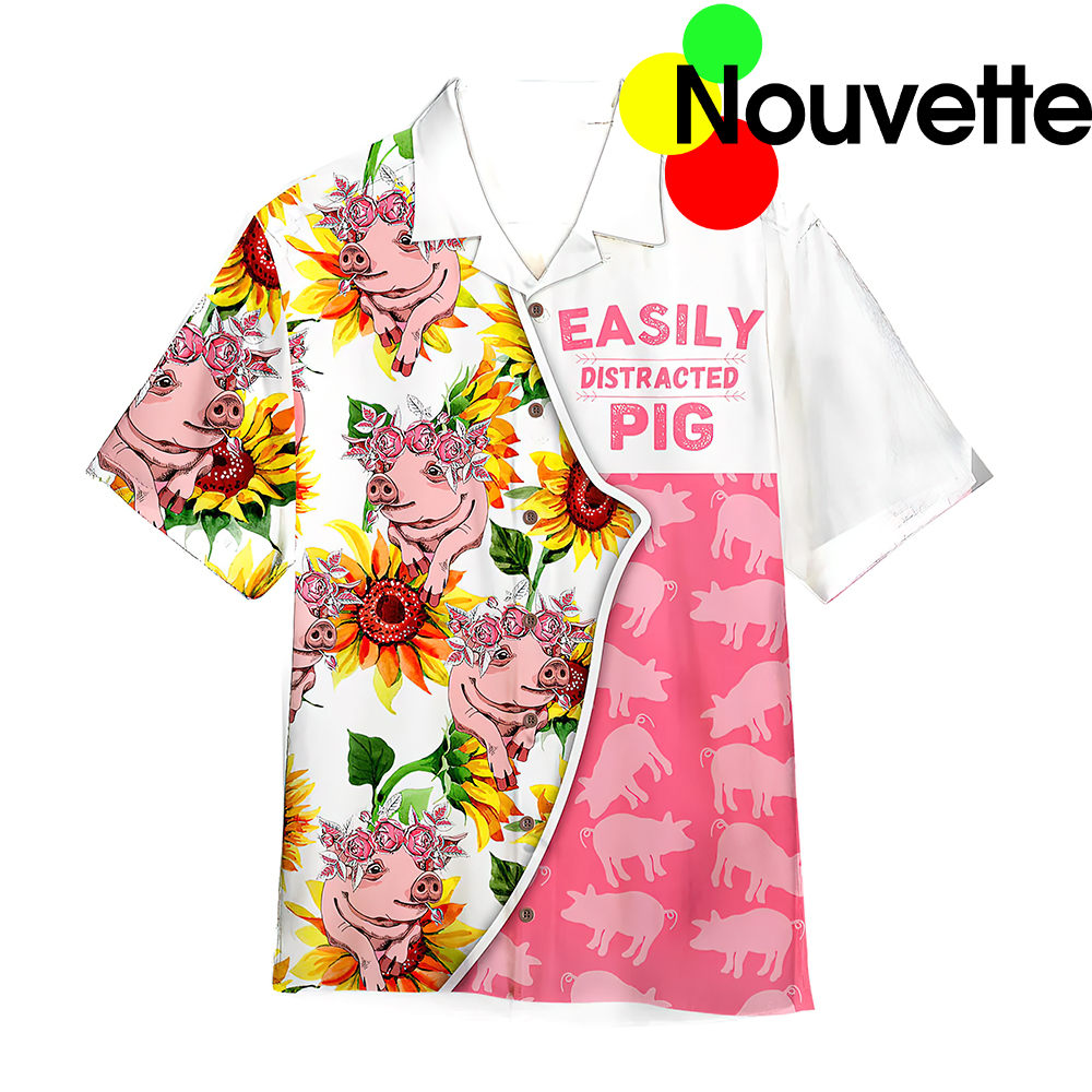 Easily Distracted Pig Hawaiian Shirt Easily Distracted Pig Hawaiian Shirt