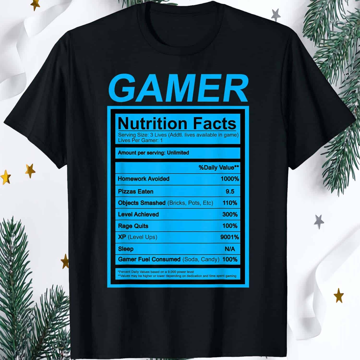Gamer Nutrition Facts Shirt Gamer Nutrition Facts Shirt