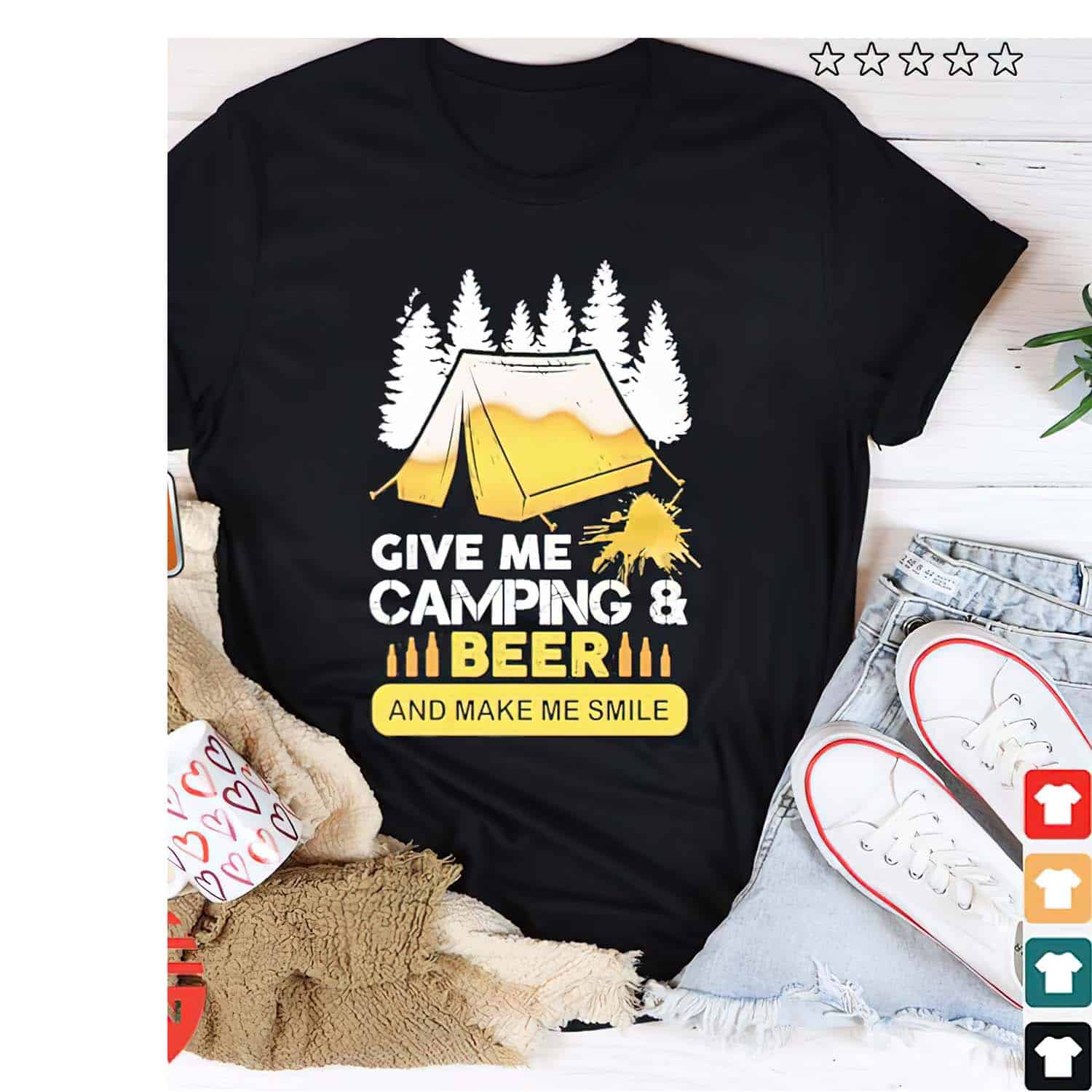 Give Me Camping Beer And Make Me Smile Shirt