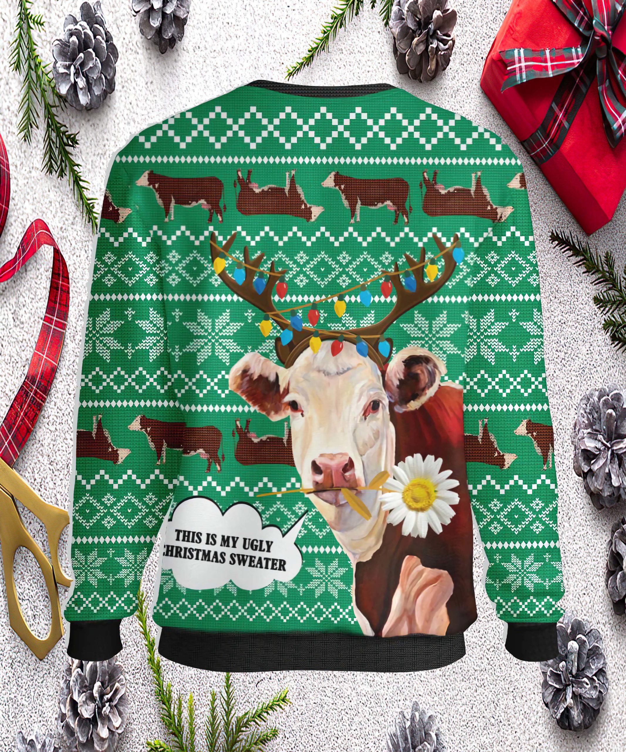 Cow Reindeer This Is My Ugly Christmas Sweater Cow Reindeer This Is My Ugly Christmas Sweater