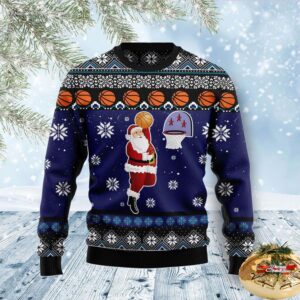 Santa Play Basketball Christmas Sweater