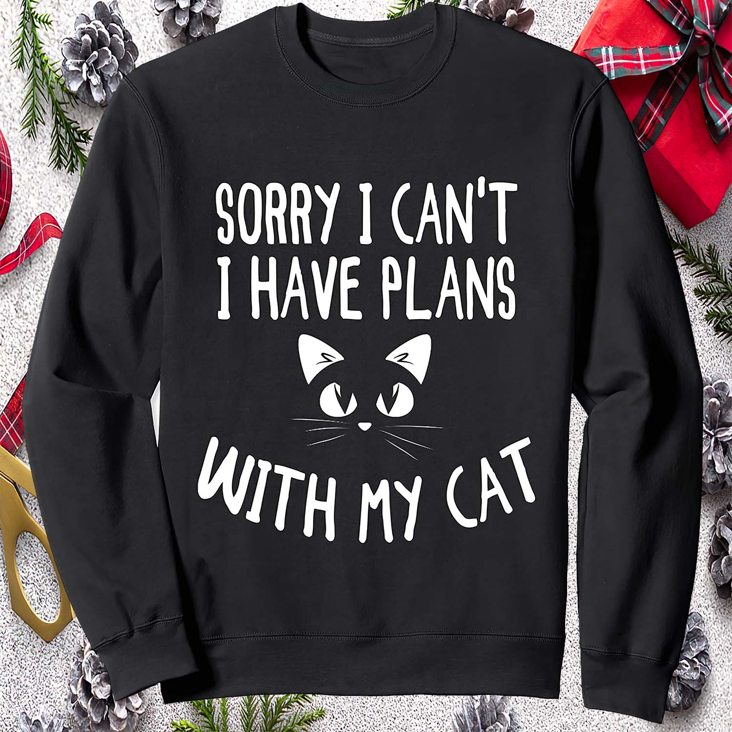 Sorry I Can’T I Have Plans With My Cat Sweatshirt Sorry I Can’T I Have Plans With My Cat Sweatshirt