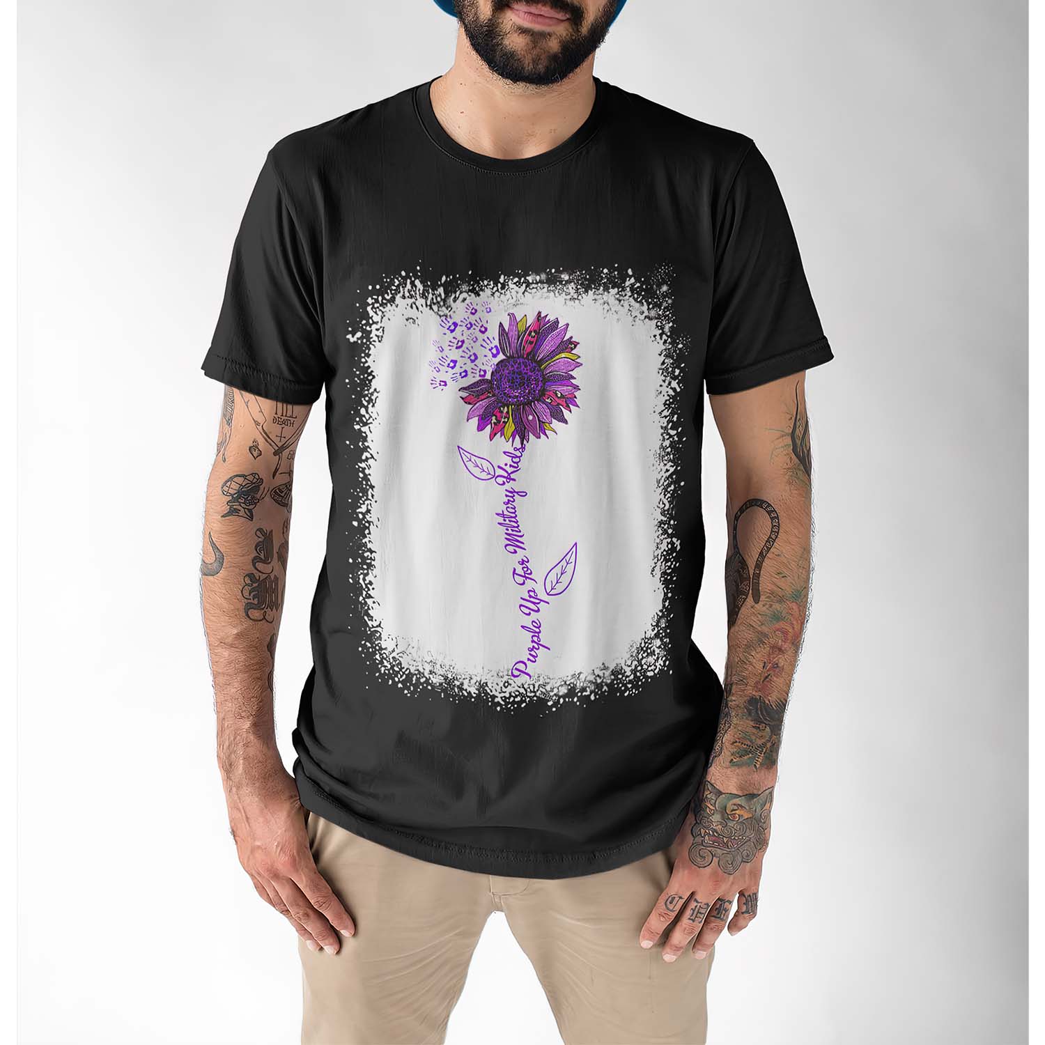 Purple Up For Military Kids Sunflower Shirt Purple Up For Military Kids Sunflower Shirt