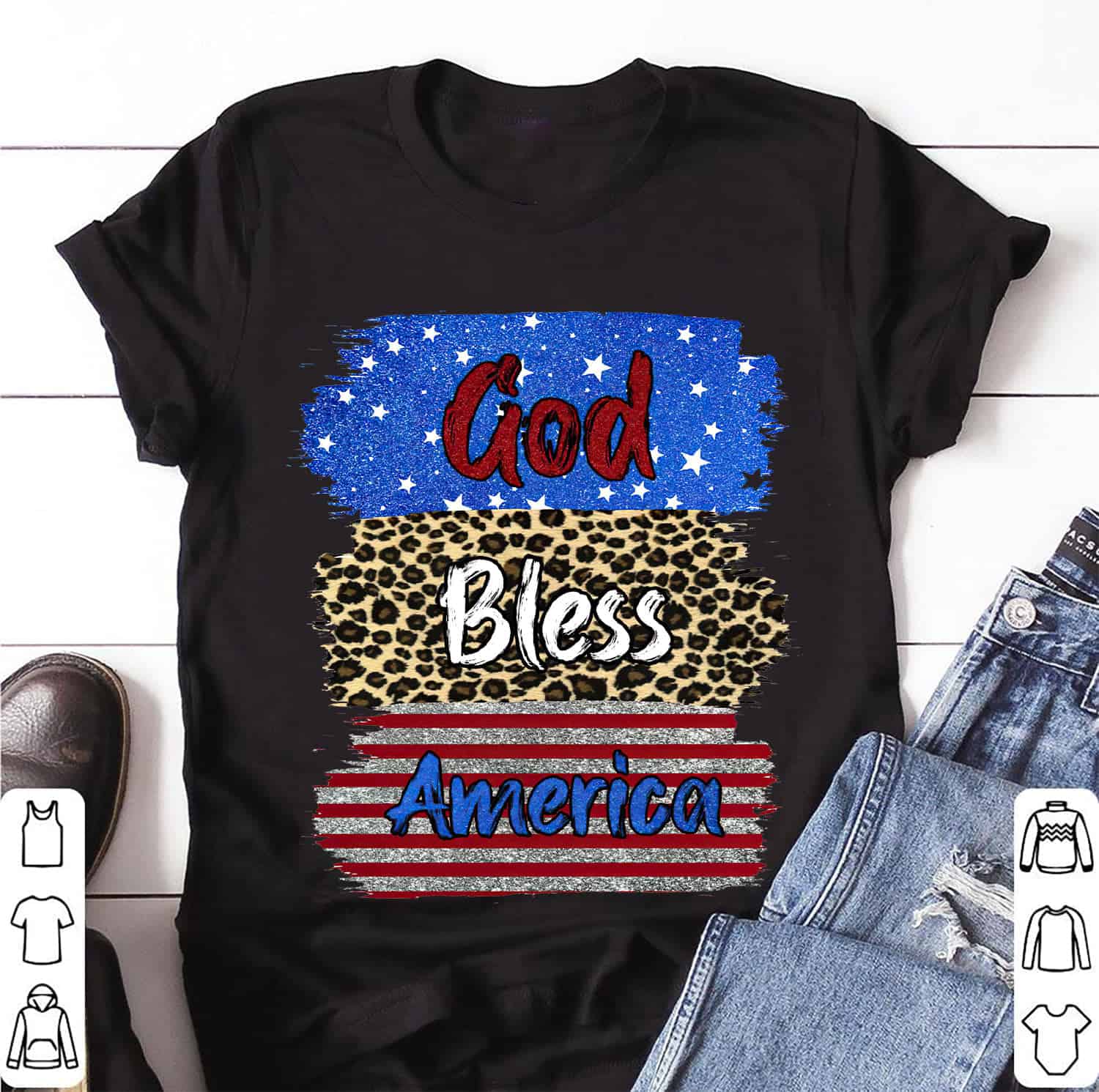 God Bless America Leopard Shirt God Bless America Leopard Shirt