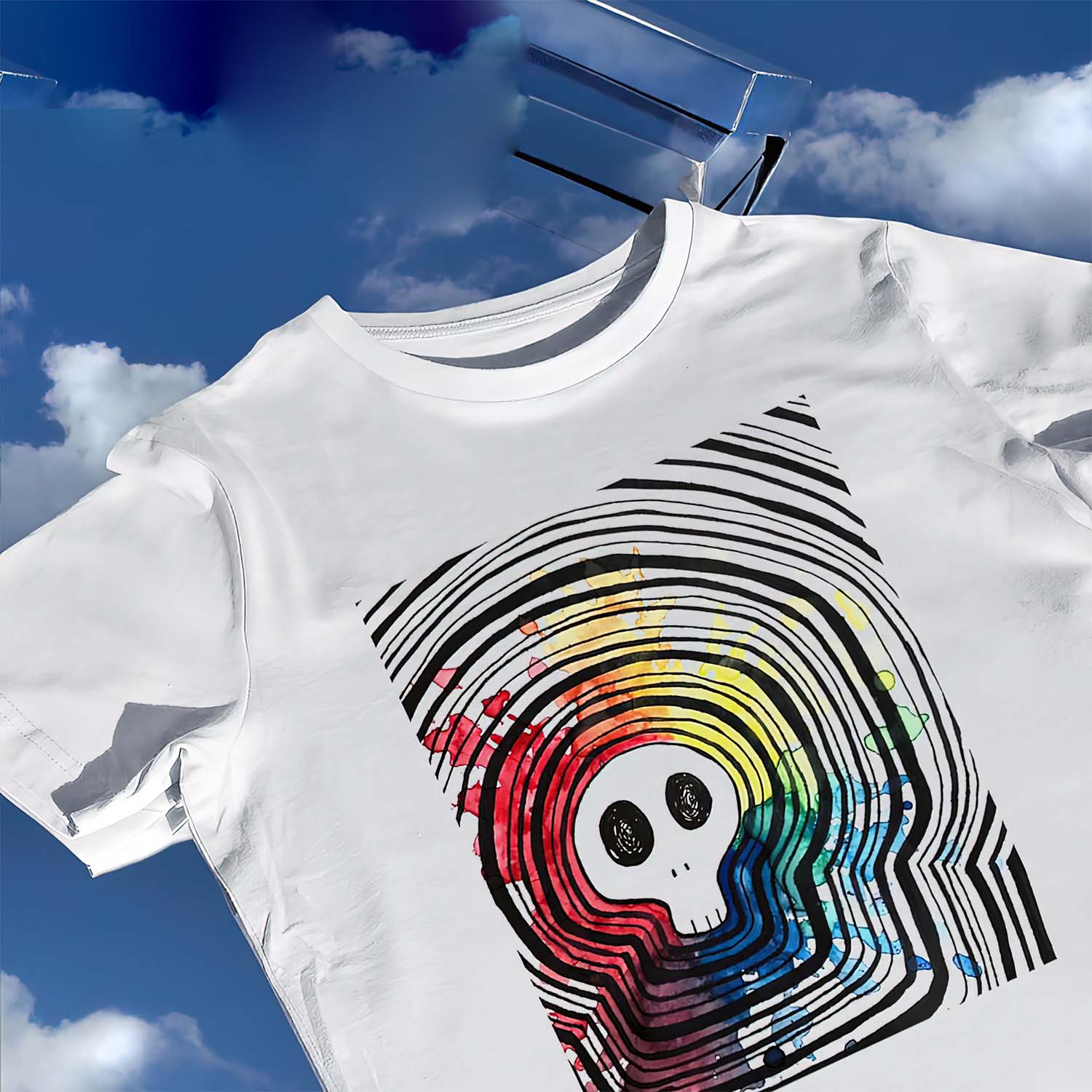 Skull Rainbow Sound Wave Shirt Skull Rainbow Sound Wave Shirt