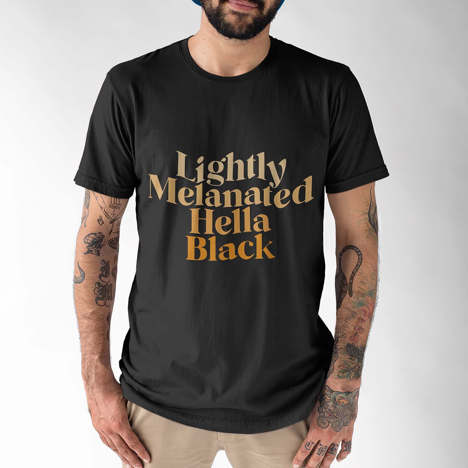 Lightly Melanated Hella Black Shirt Lightly Melanated Hella Black Shirt