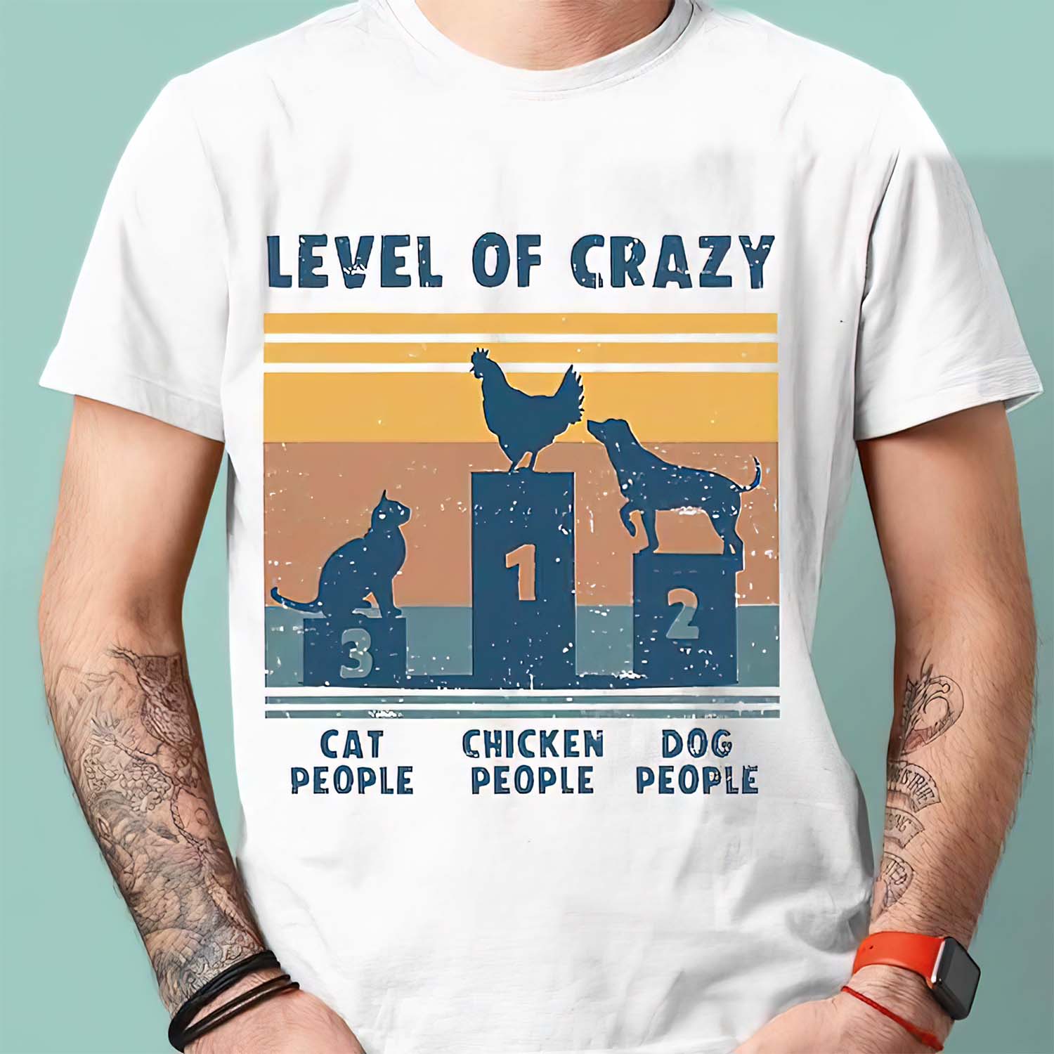 Level Of Crazy Cat People Dog People Chicken People Shirt