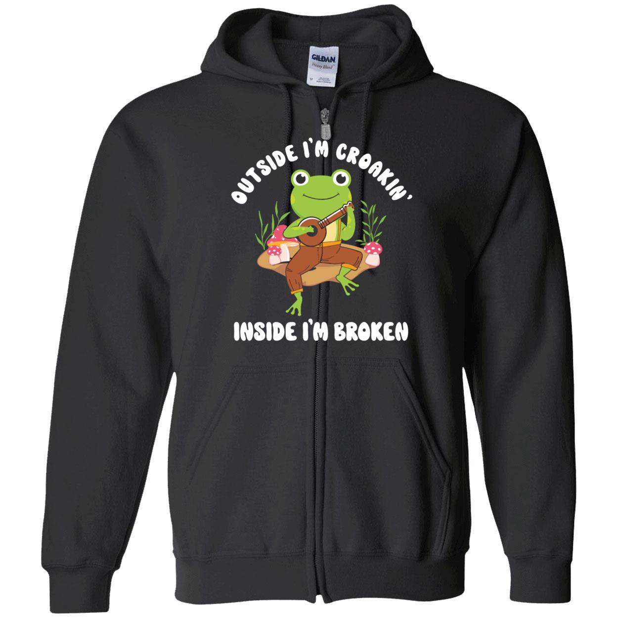 Frog Outside I’M Croakin Inside I’M Broken Shirt Frog Outside I’M Croakin Inside I’M Broken Shirt