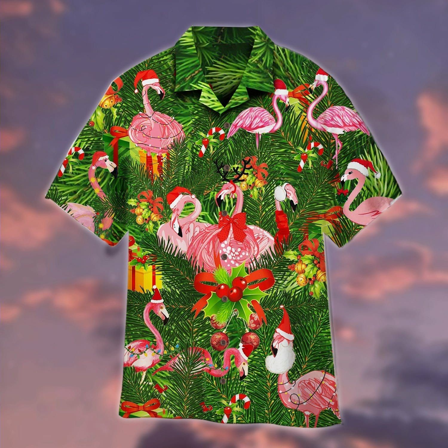 Flamingo Merry Christmas Hawaiian Shirt Flamingo Merry Christmas Hawaiian Shirt