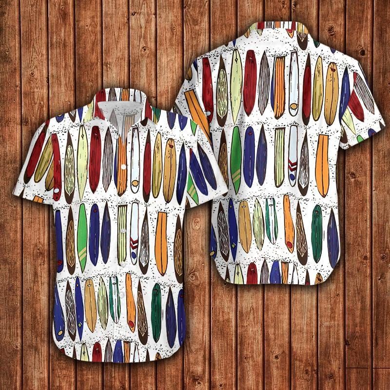 Vintage 80’S Hawaiian Surfboard Pattern Surfing Shirt Vintage 80’S Hawaiian Surfboard Pattern Surfing Shirt