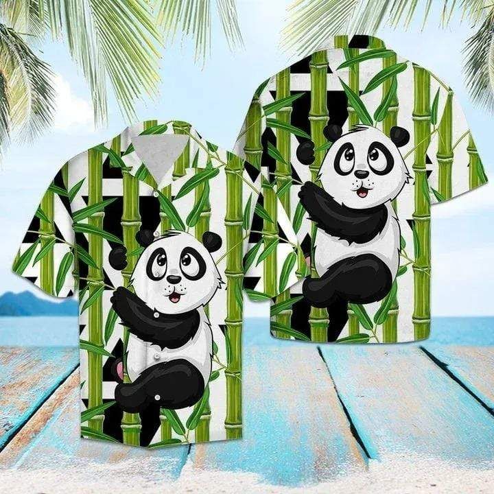 Panda With Bamboo Hawaiian Shirt Panda With Bamboo Hawaiian Shirt