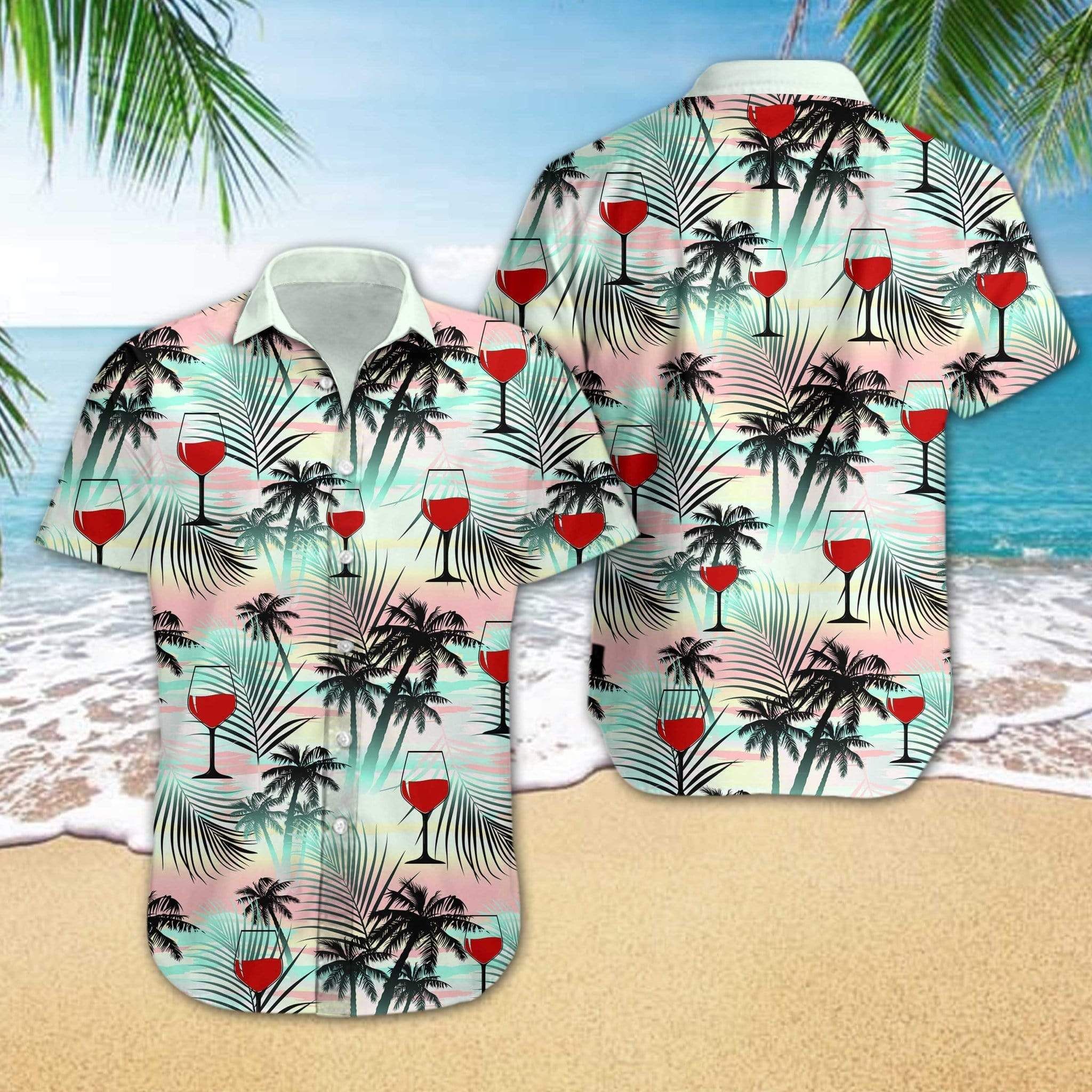 Wine Beach Tropical Hawaiian Shirt Wine Beach Tropical Hawaiian Shirt