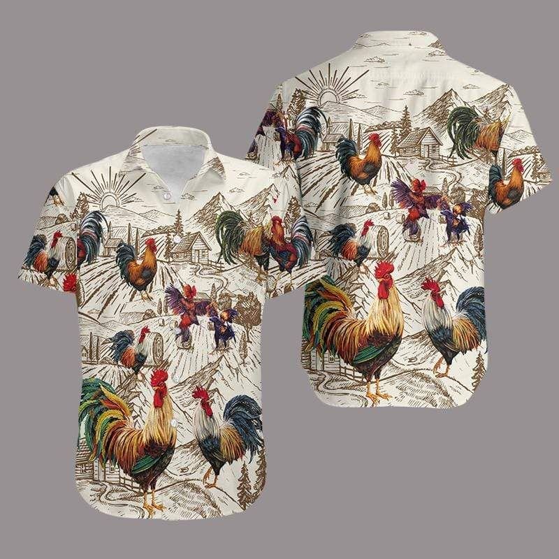 Rooster Vintage Hawaiian Shirt Rooster Vintage Hawaiian Shirt
