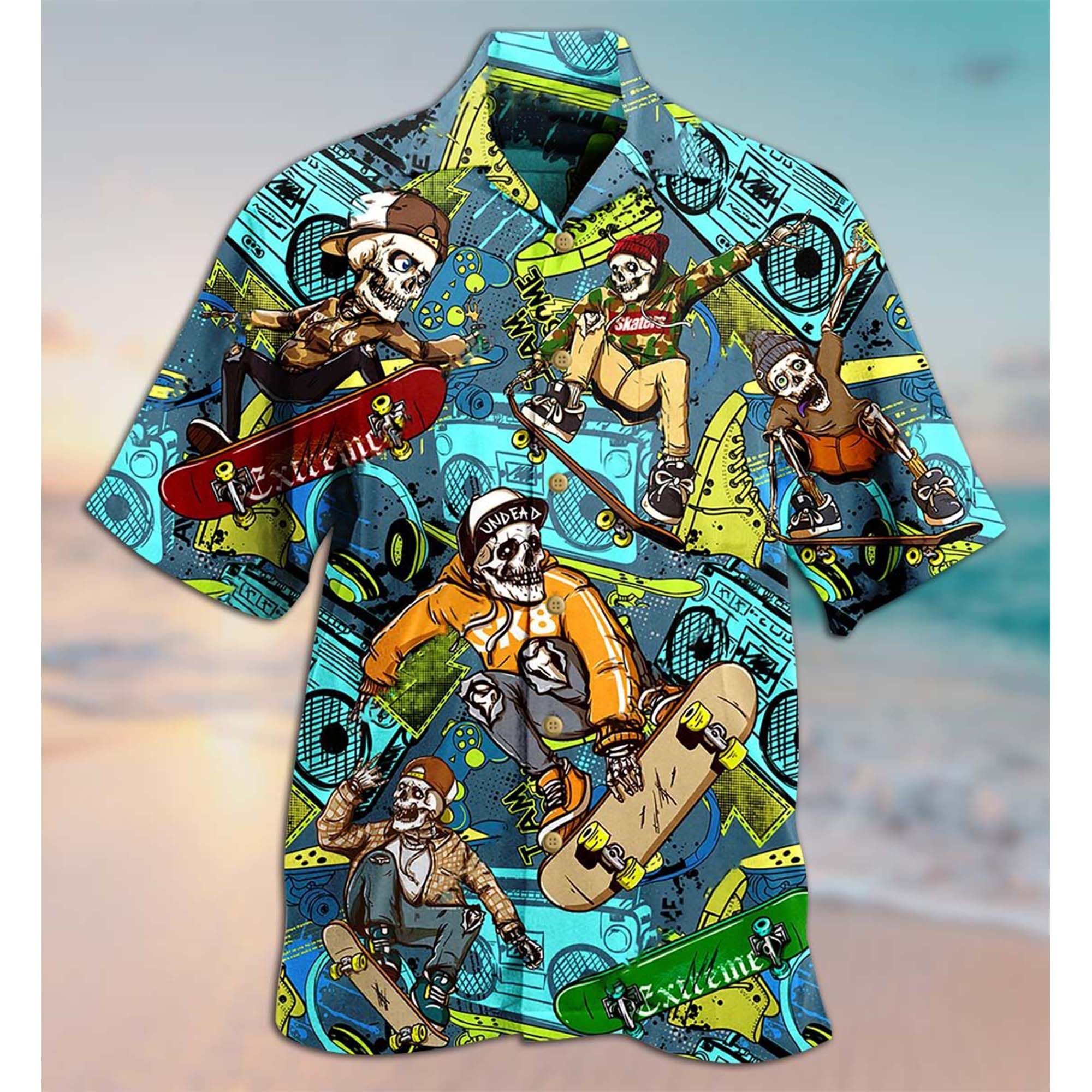 Skull Skate Hawaiian Shirt Skull Skate Hawaiian Shirt