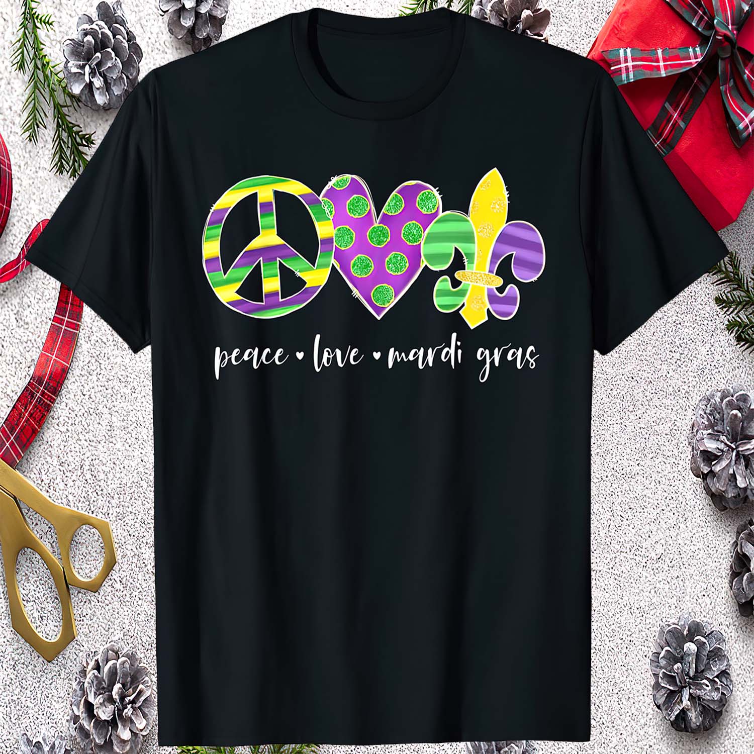 Peace Love Mardi Gras Shirt Peace Love Mardi Gras Shirt