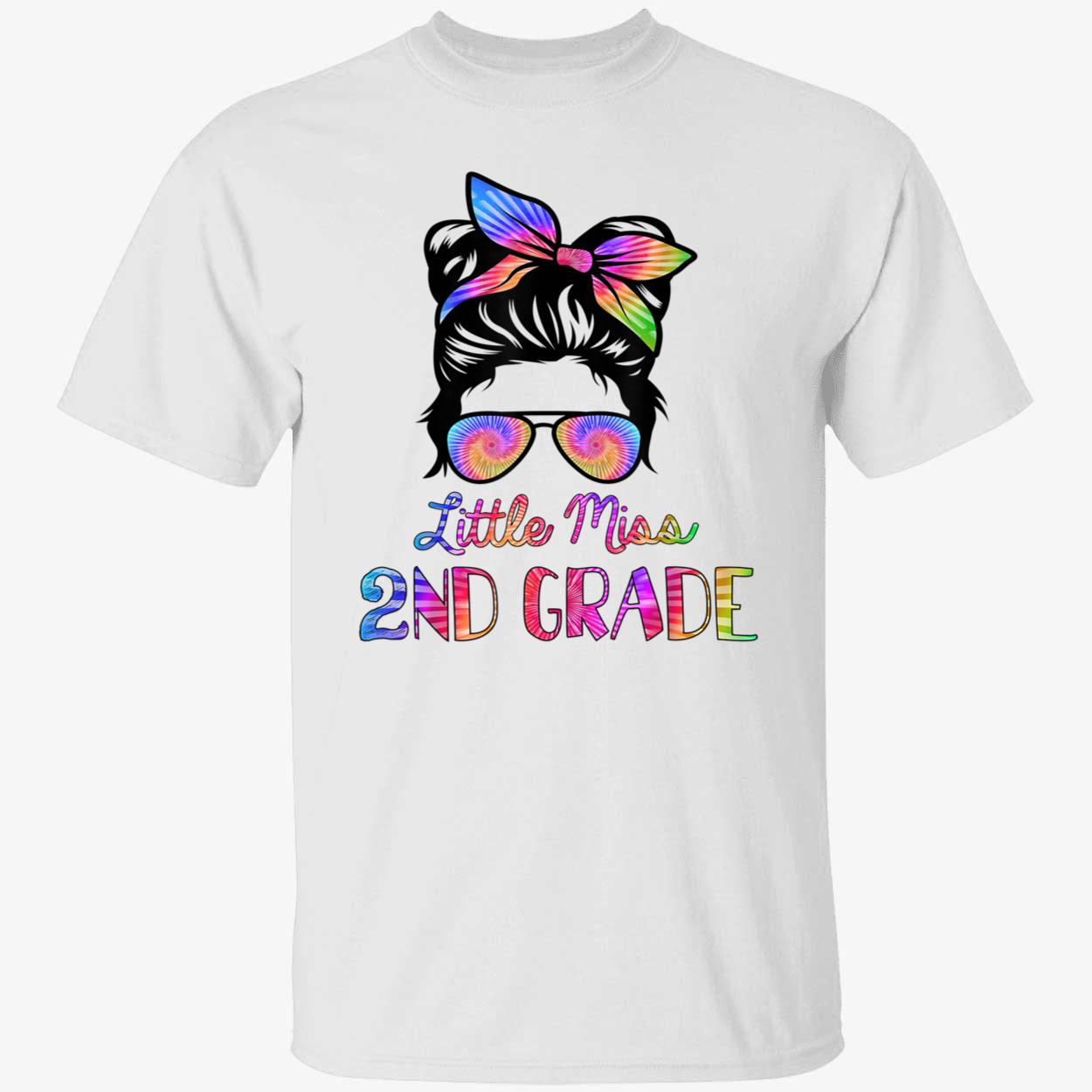 Messy Bun Little Miss 2Nd Grade Shirt