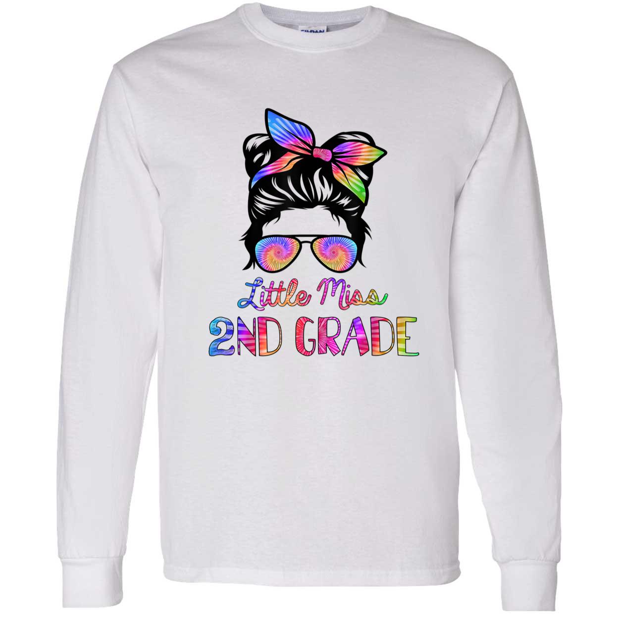 Messy Bun Little Miss 2Nd Grade Shirt Messy Bun Little Miss 2Nd Grade Shirt