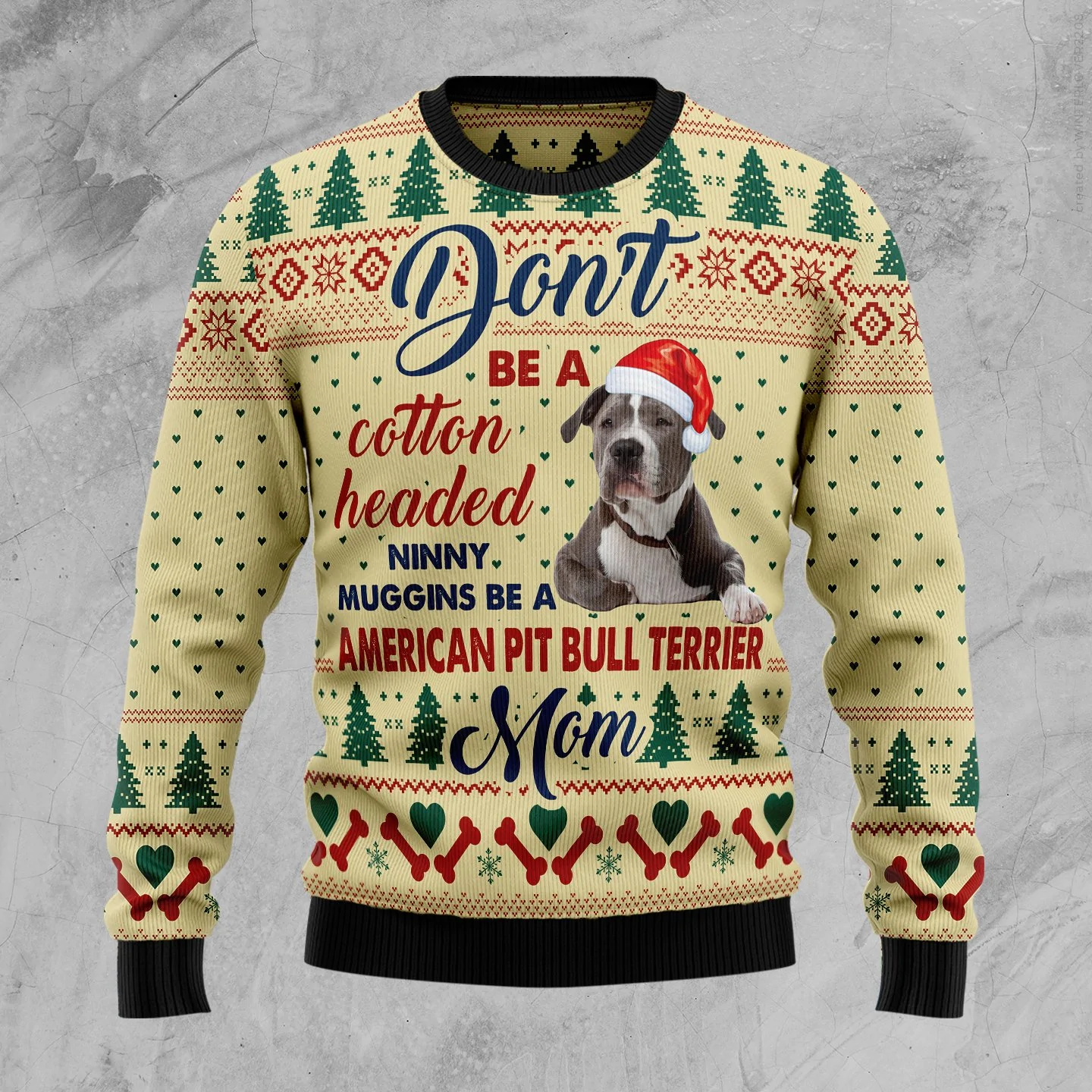 American Pit Bull Terrier Mom Christmas Sweater