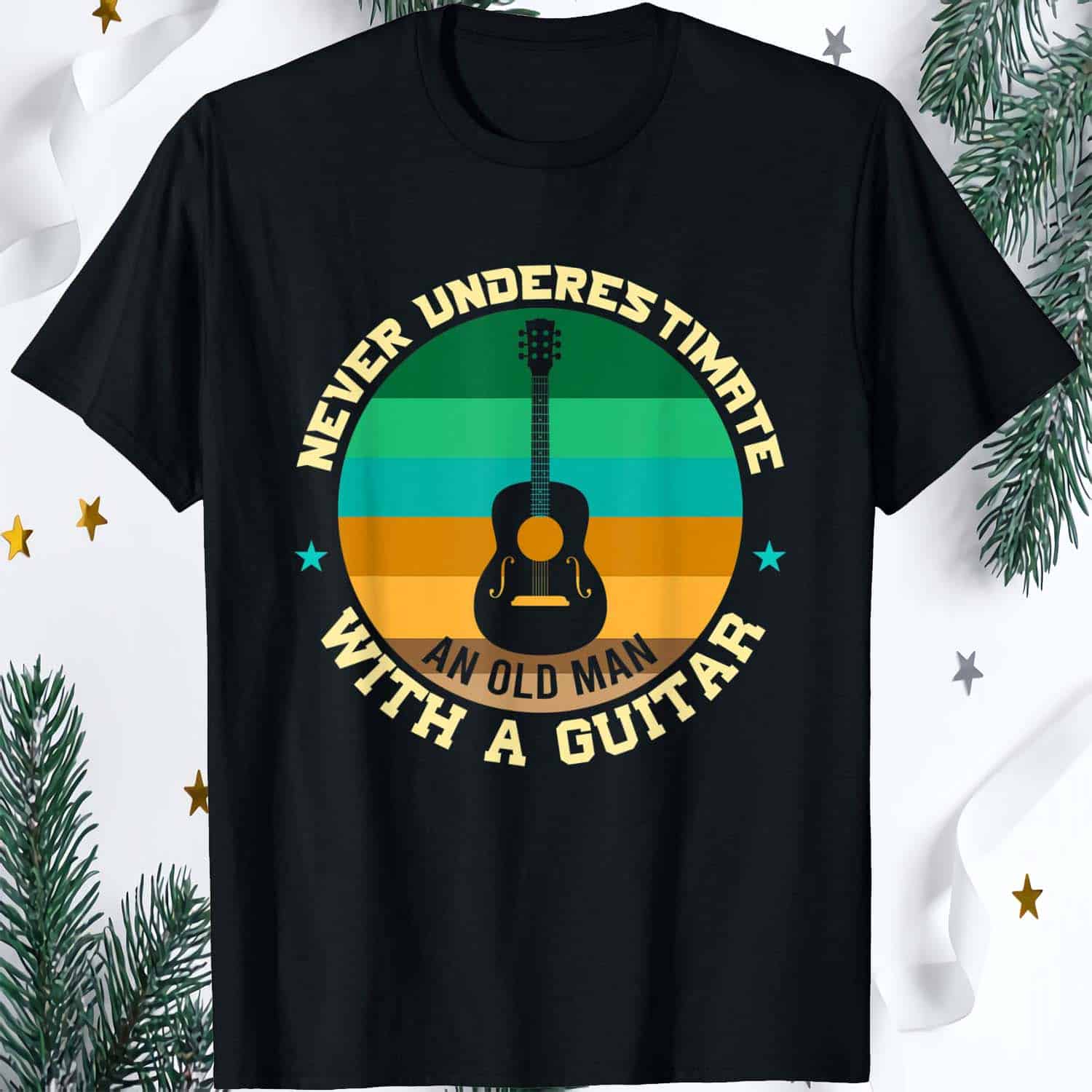 Never Underestimate An Old Man With A Guitar Vintage Shirt