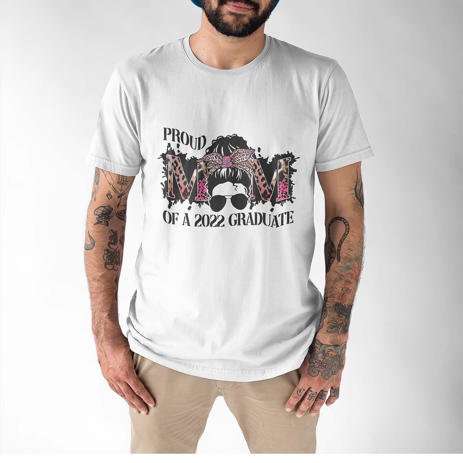 Proud Mom Of A 2022 Graduate Messy Bun Shirt