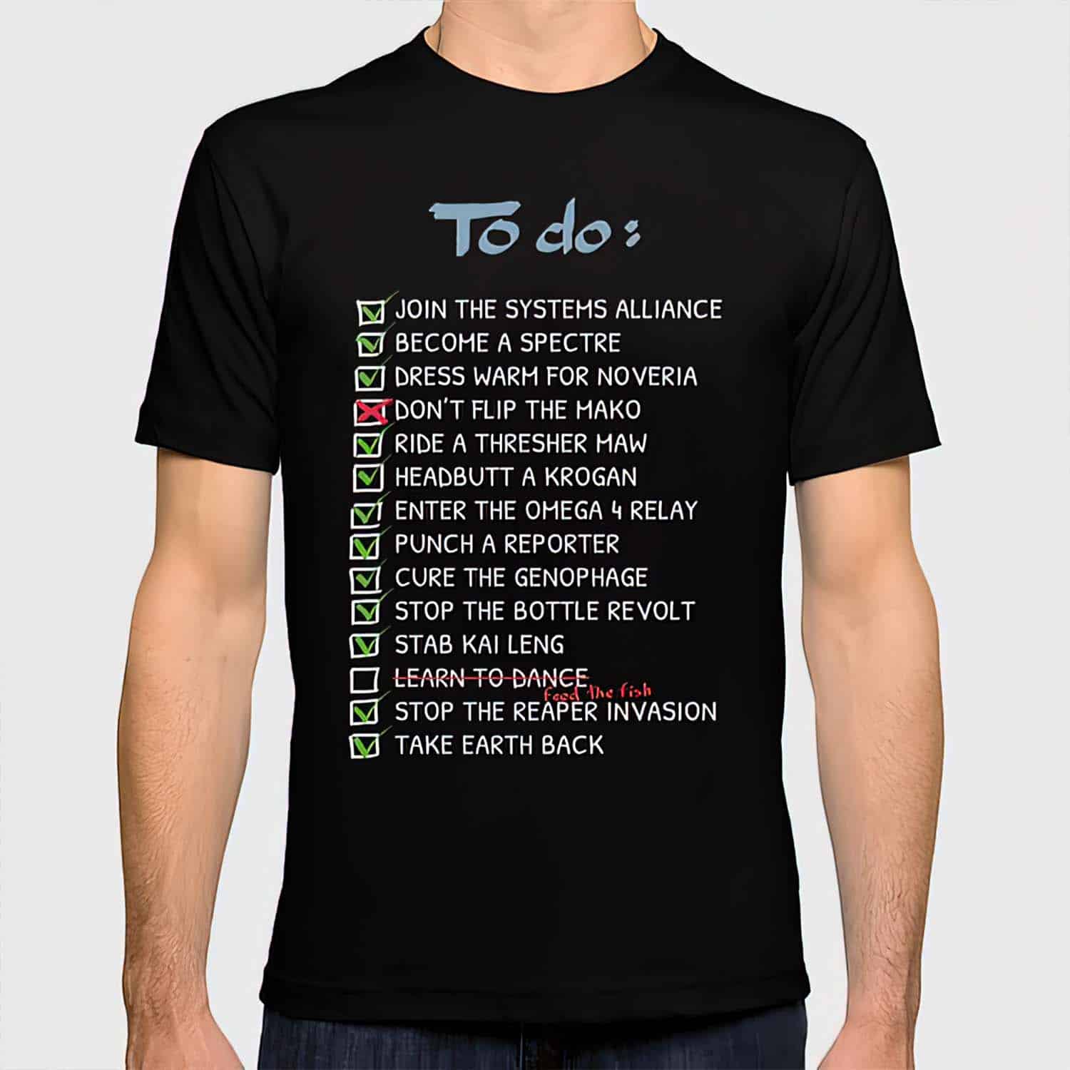 Commander Shepards To Do List Shirt Commander Shepards To Do List Shirt