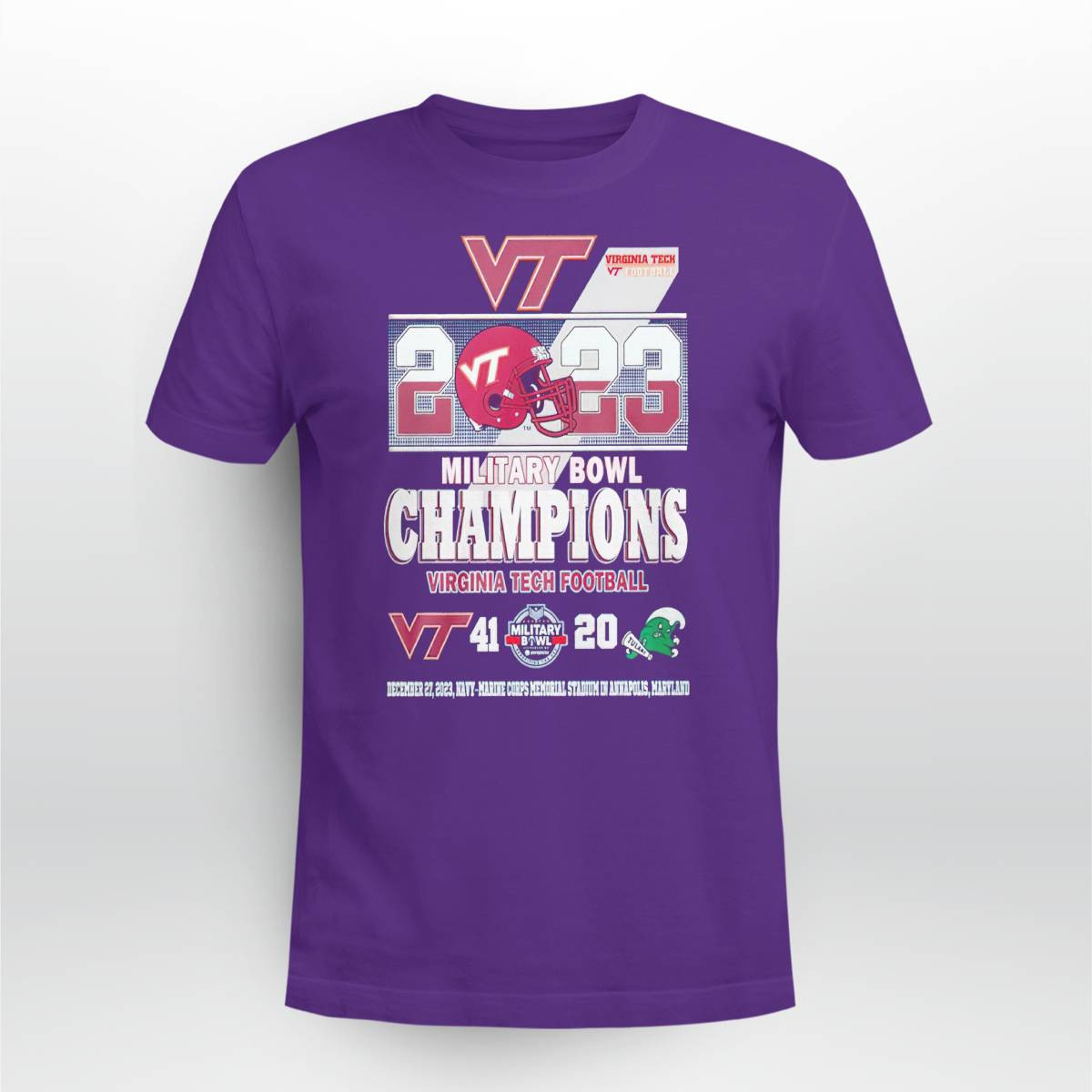 2023 Military Bowl Champions Virginia Tech Football 41 20 Tulane Football Shirt 2023 Military Bowl Champions Virginia Tech Football 41 20 Tulane Football Shirt