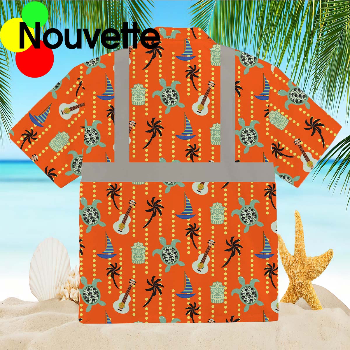 Turtle Orange Hi Vis Hawaiian Shirt Turtle Orange Hi Vis Hawaiian Shirt