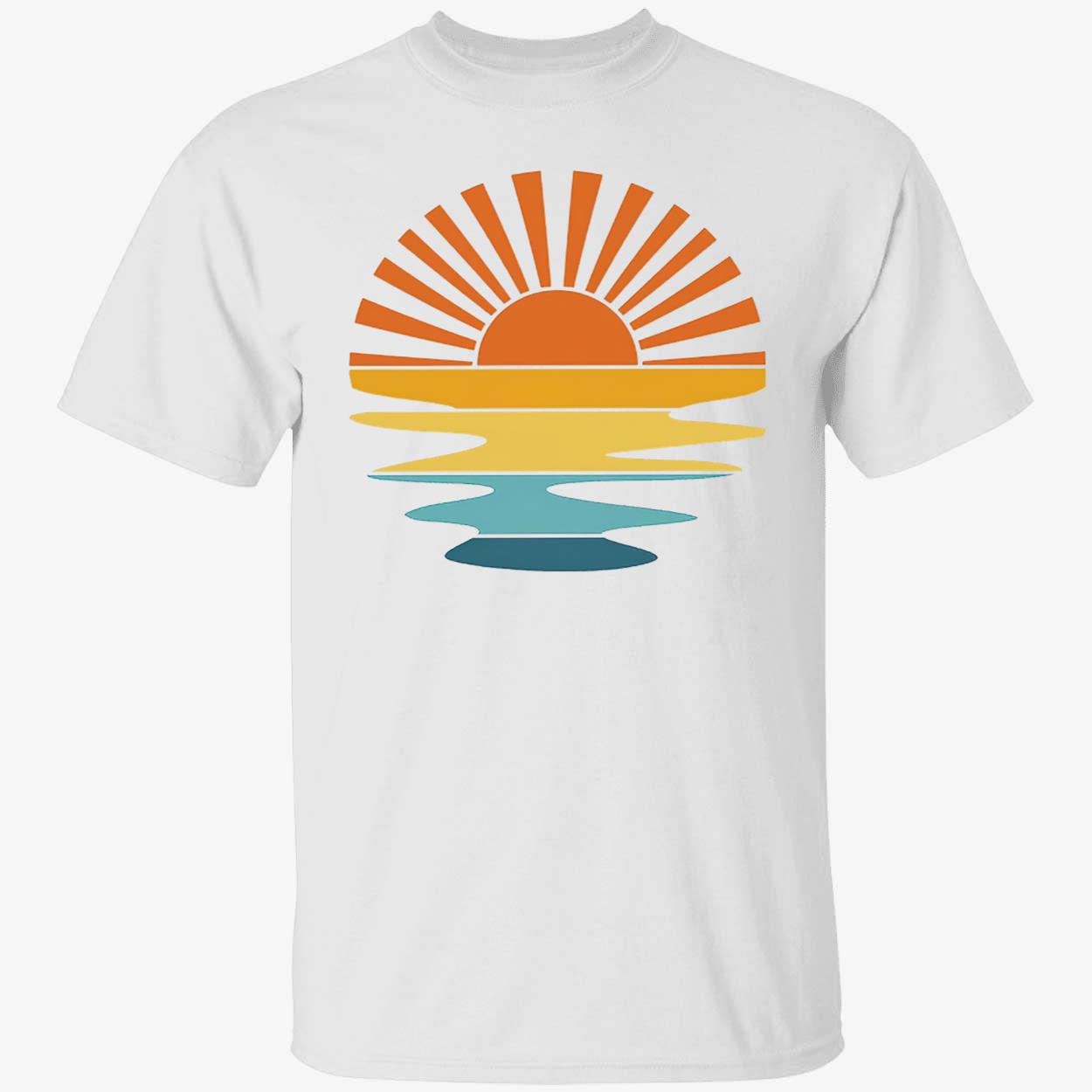 Retro Sunset Rays Wavy Shirt Retro Sunset Rays Wavy Shirt