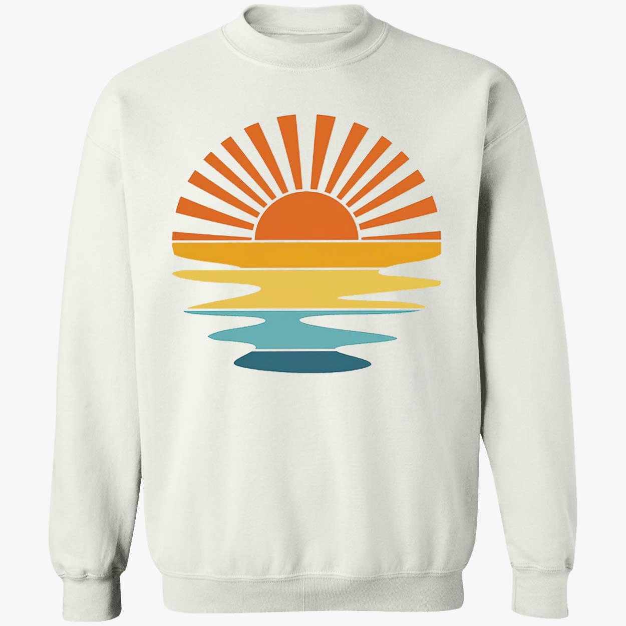 Retro Sunset Rays Wavy Shirt Retro Sunset Rays Wavy Shirt