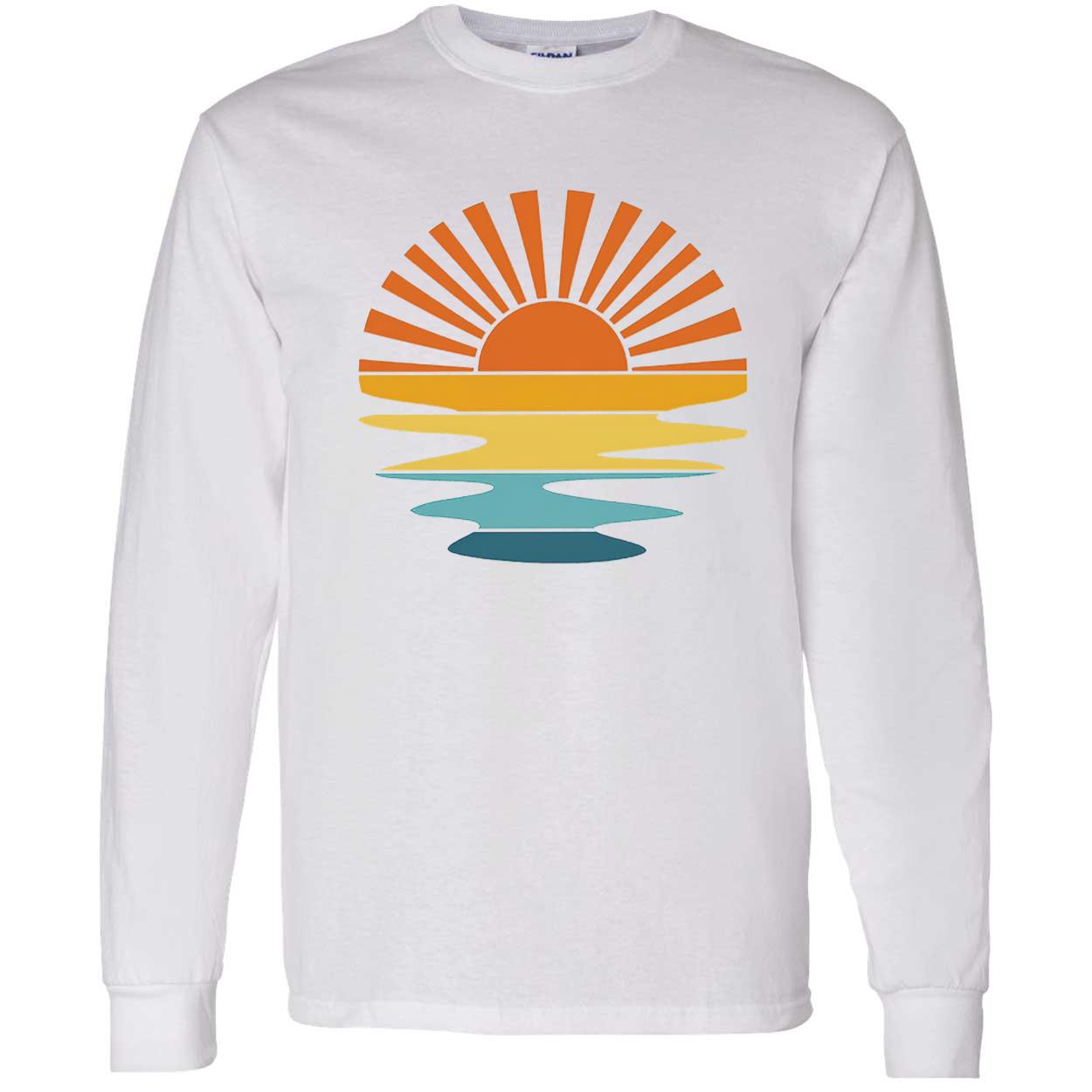 Retro Sunset Rays Wavy Shirt Retro Sunset Rays Wavy Shirt