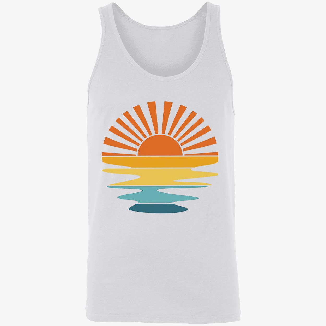 Retro Sunset Rays Wavy Shirt Retro Sunset Rays Wavy Shirt