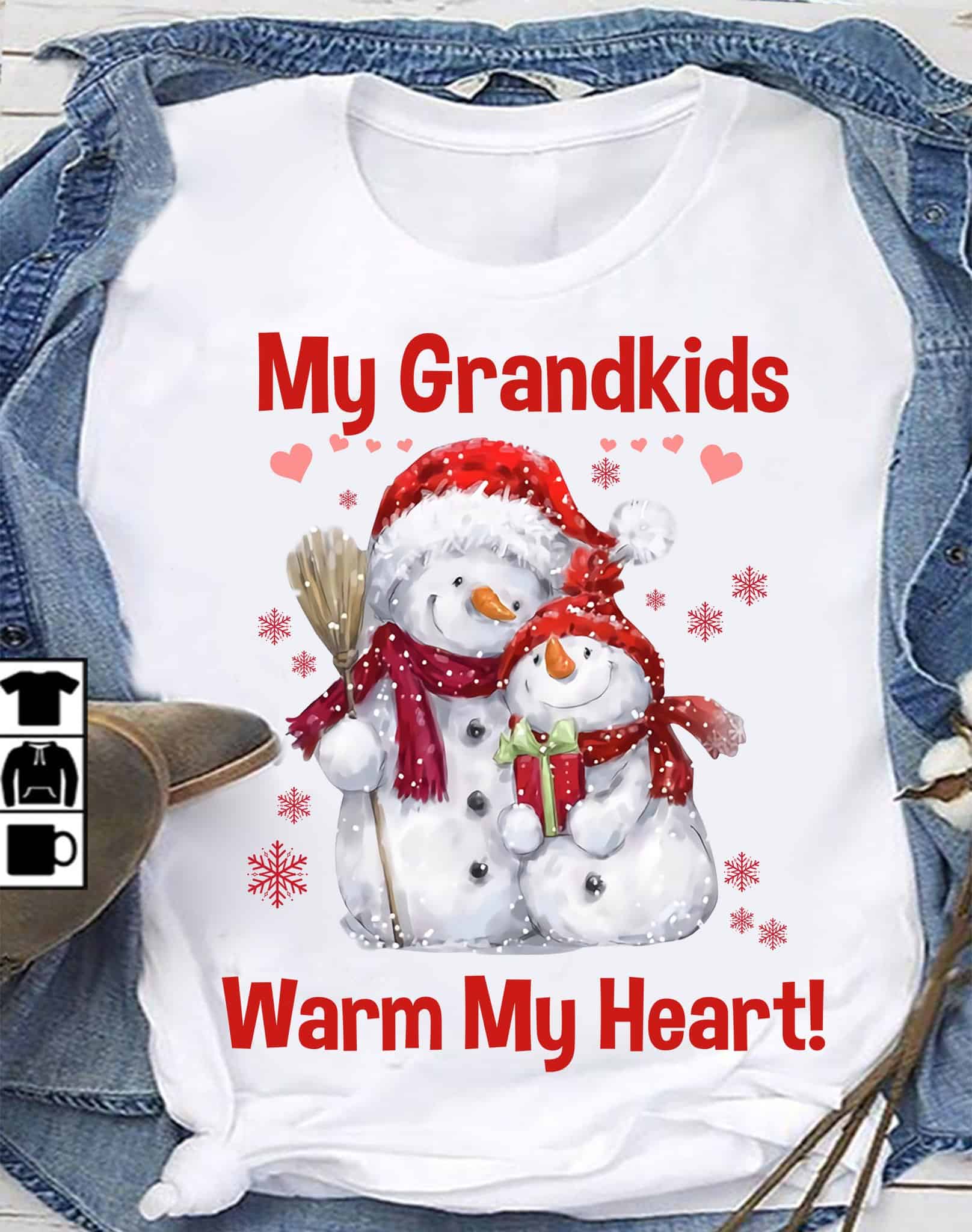 Snowman My Grandkids Warm My Heart Shirt Snowman My Grandkids Warm My Heart Shirt