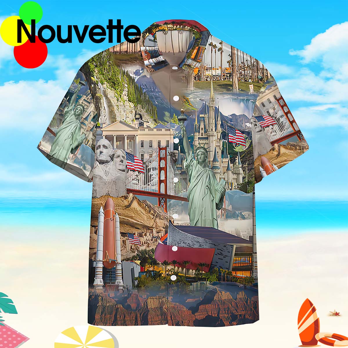 America Famous Landmarks Hawaiian Shirt