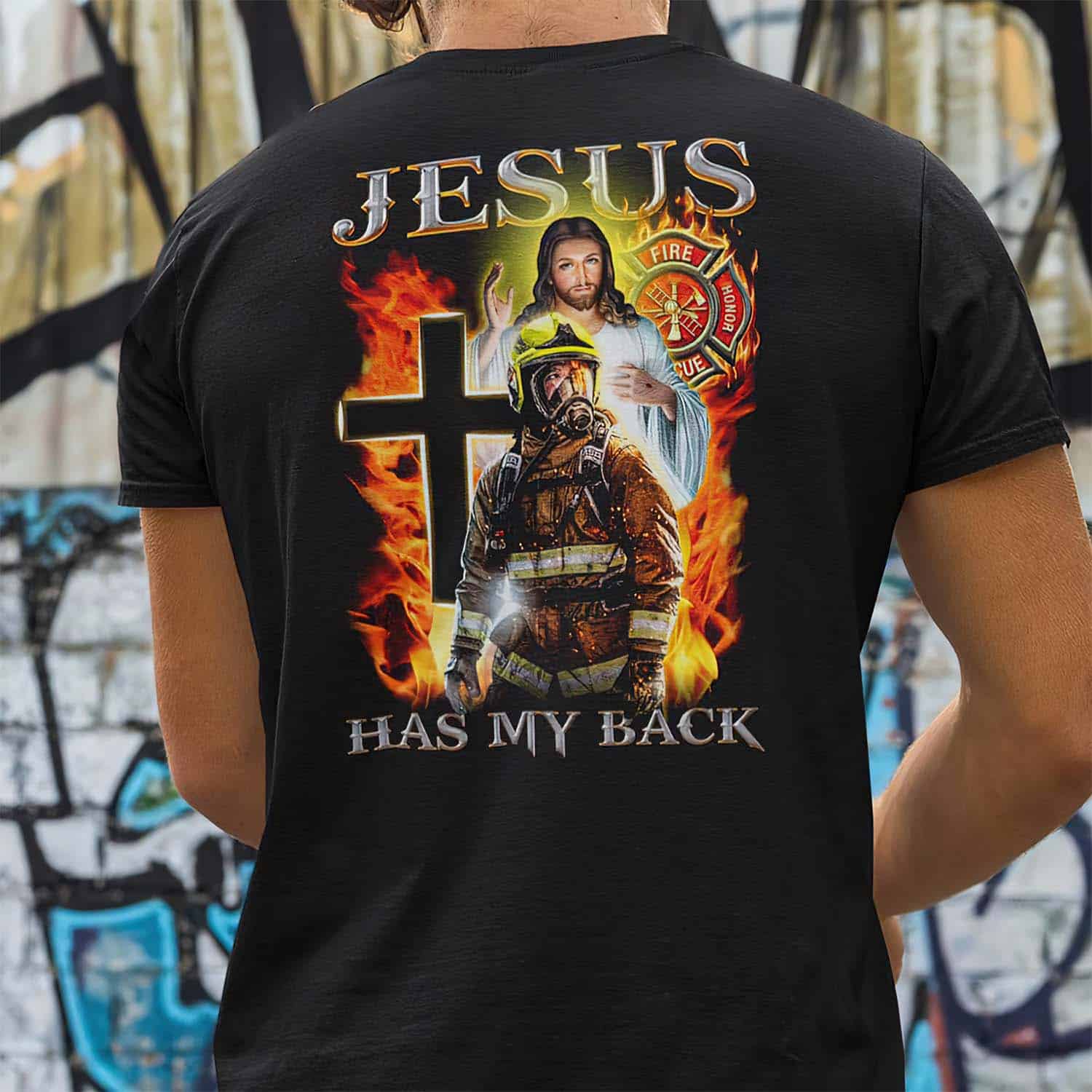 Jesus Has My Back Firefighter Shirt Jesus Has My Back Firefighter Shirt