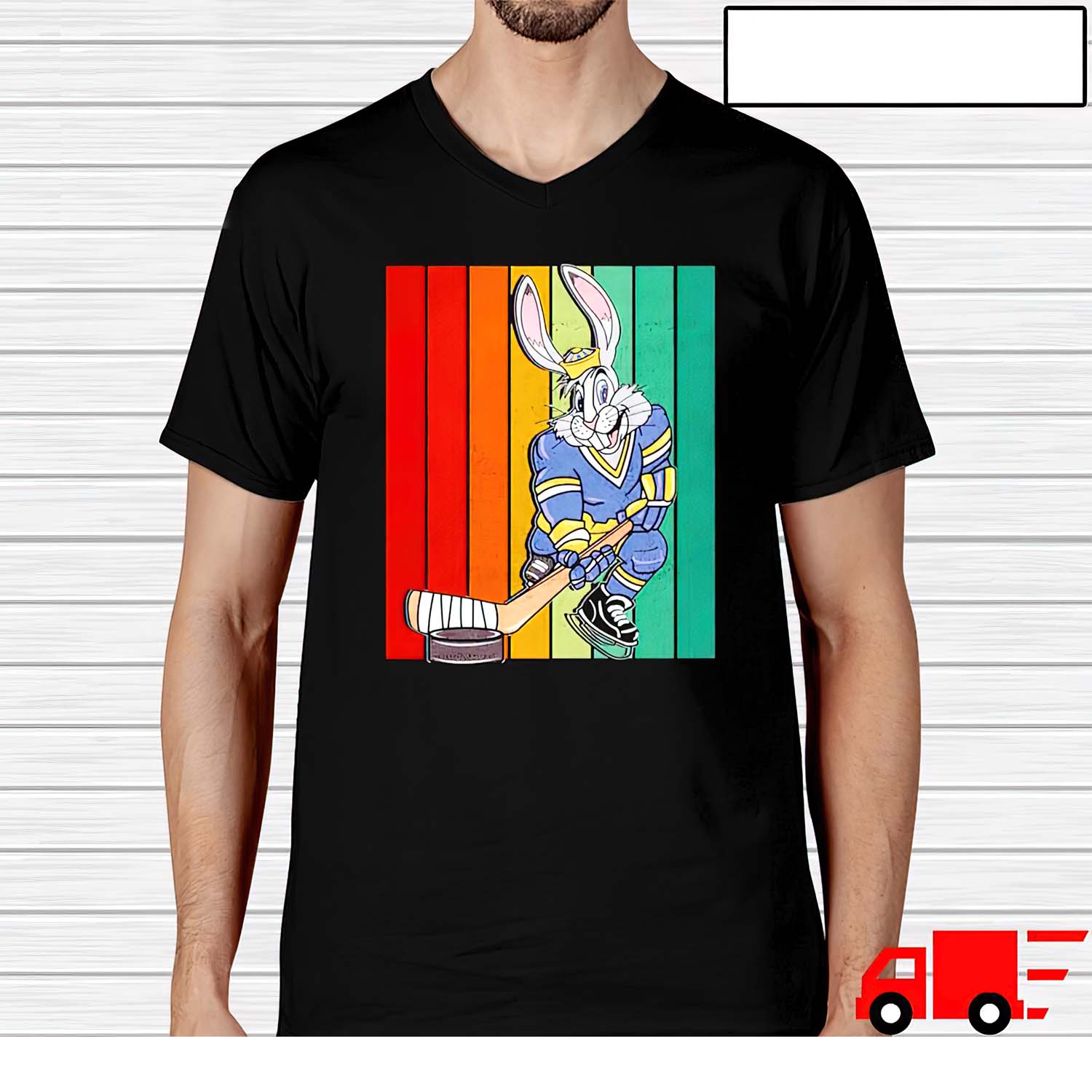 Easter Bunny Playing Ice Hockey Shirt Easter Bunny Playing Ice Hockey Shirt