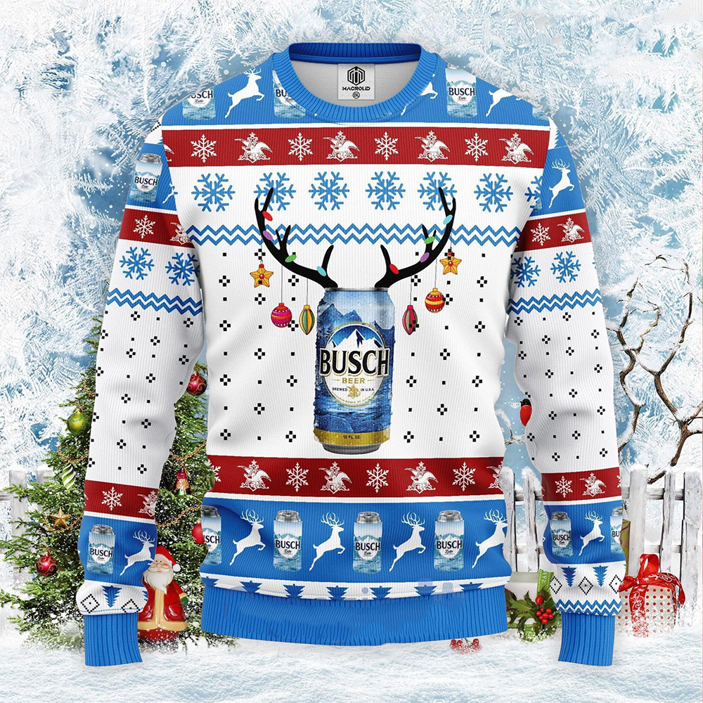 Busch Beer Reindeer Christmas Sweater