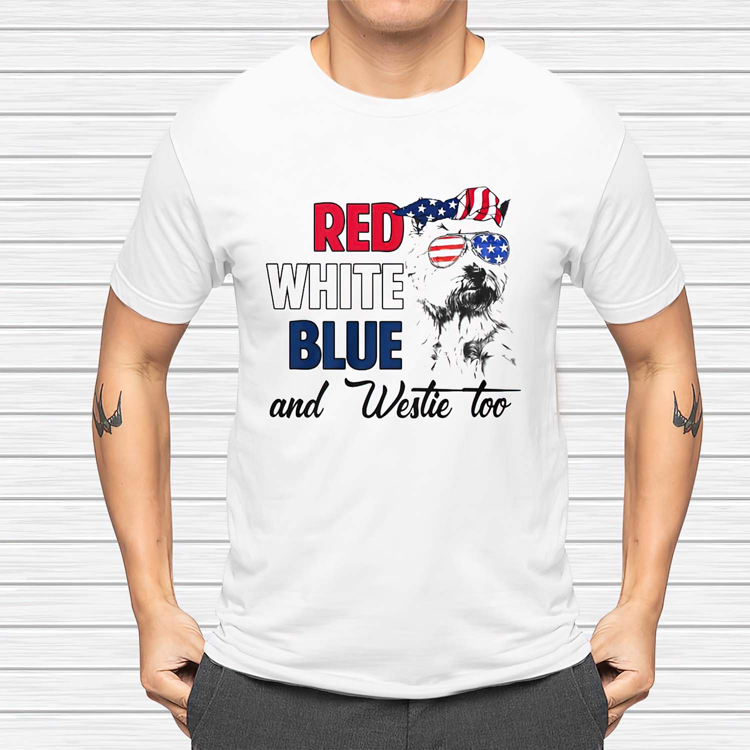 Red White Blue And Bichon Too Shirt