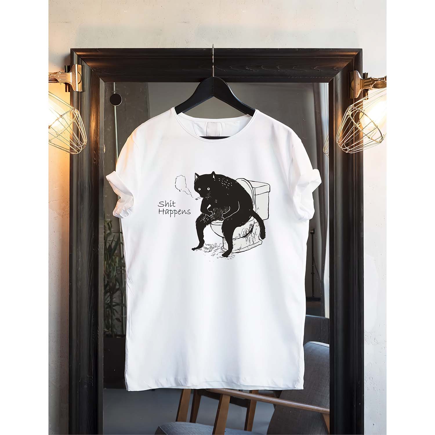 Black Cat Sh*T Happens Shirt Black Cat Sh*T Happens Shirt