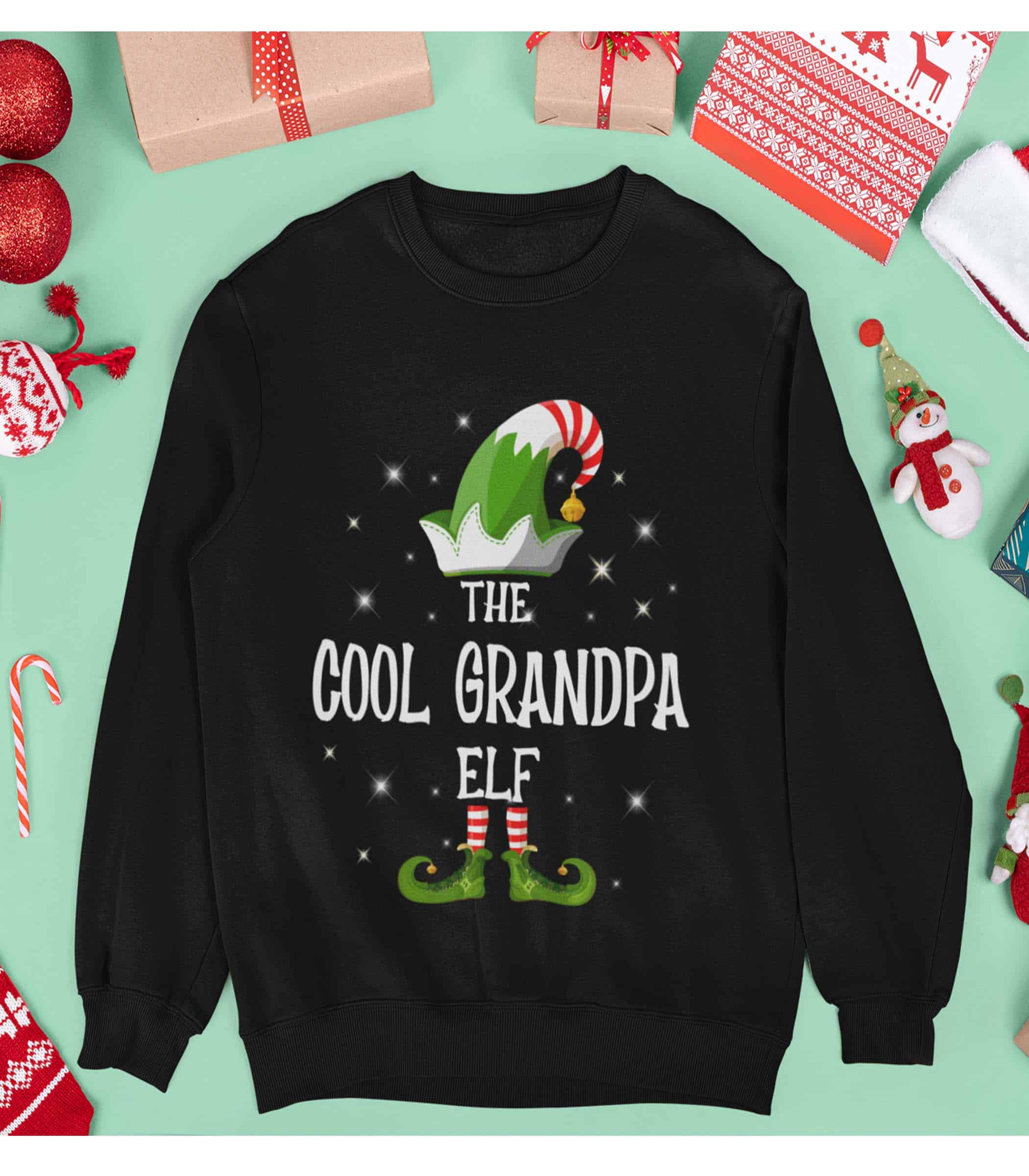 The Cool Grandpa Elf Christmas Sweatshirt The Cool Grandpa Elf Christmas Sweatshirt