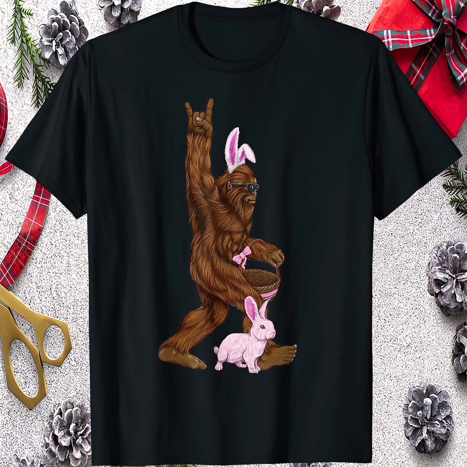 Easter Bigfoot Bunny In A Basket Shirt Easter Bigfoot Bunny In A Basket Shirt