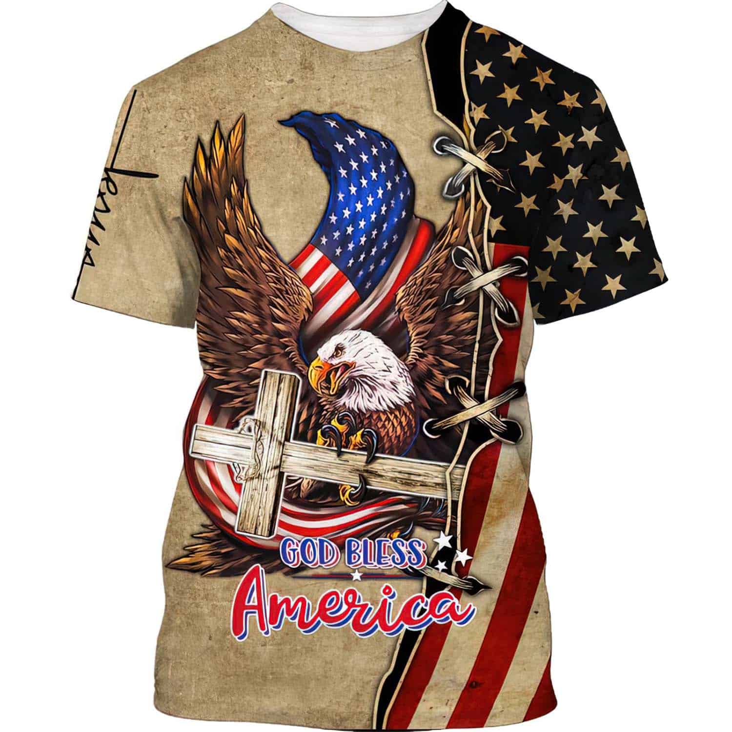 God Bless America 3D Over Print Hoodie God Bless America 3D Over Print Hoodie