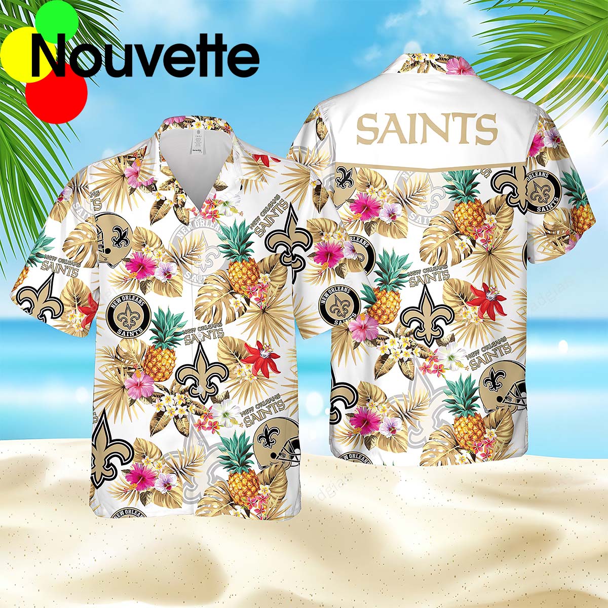 New Orleans Saints Summer Pineapple Hawaiian Shirt New Orleans Saints Summer Pineapple Hawaiian Shirt