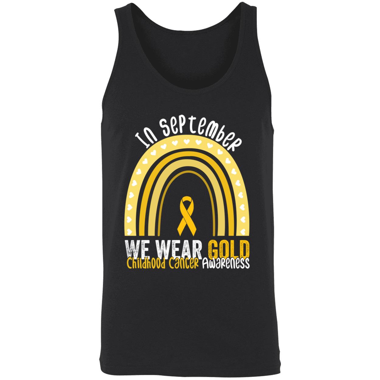In September We Wear Gold Rainbow Childhood Cancer Awareness Sweatshirt In September We Wear Gold Rainbow Childhood Cancer Awareness Sweatshirt