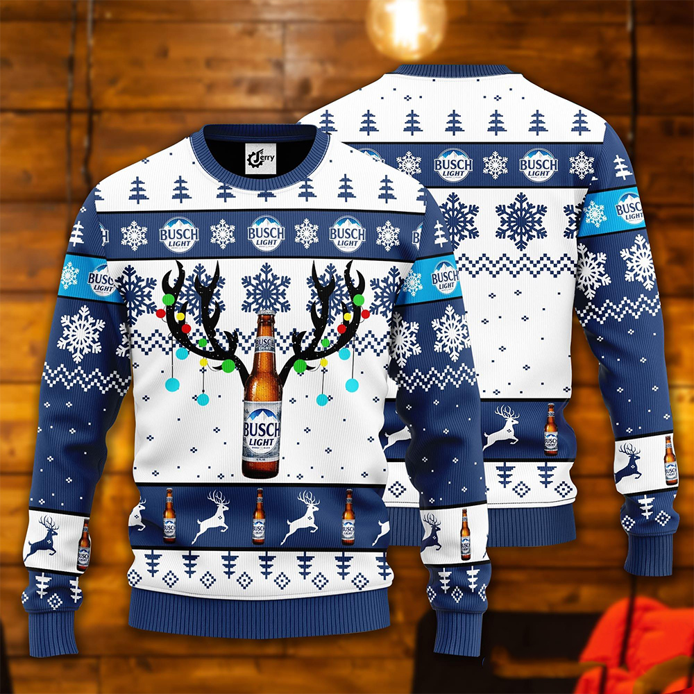 Busch Light Reindeer Christmas Sweater