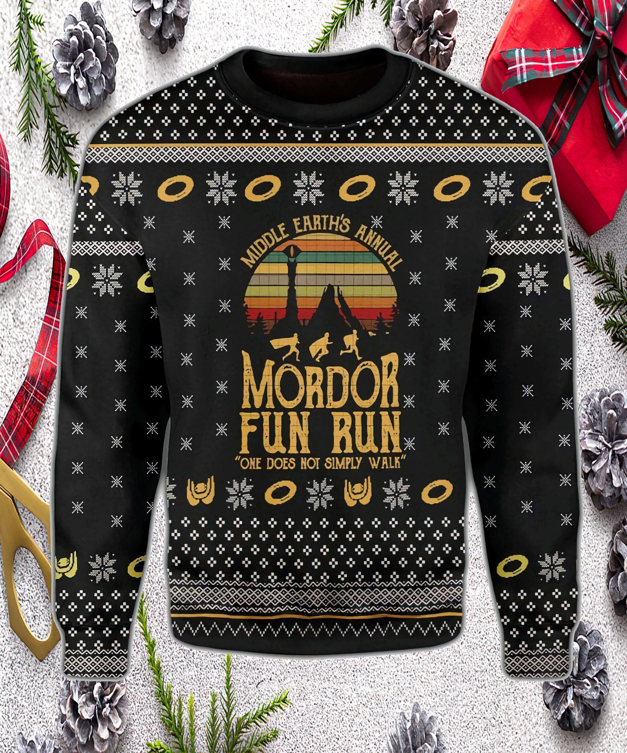 Middle Earth’S Annual Mordor Fun Run One Does Not Simply Walk Christmas Sweater Middle Earth’S Annual Mordor Fun Run One Does Not Simply Walk Christmas Sweater