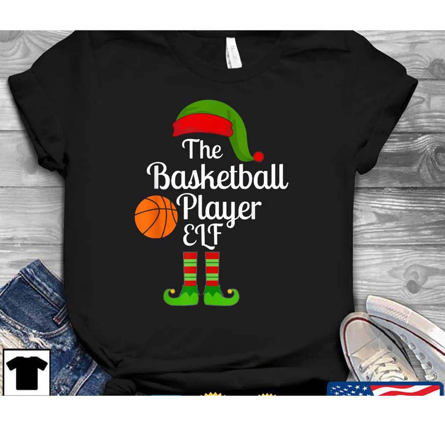 The Basketball Player Elf Christmas Shirt The Basketball Player Elf Christmas Shirt
