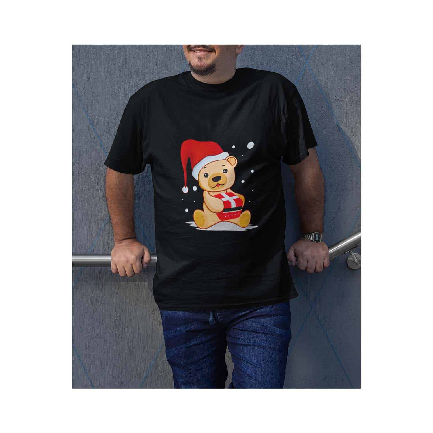 Teddy Bear With Christmas Gift Shirt