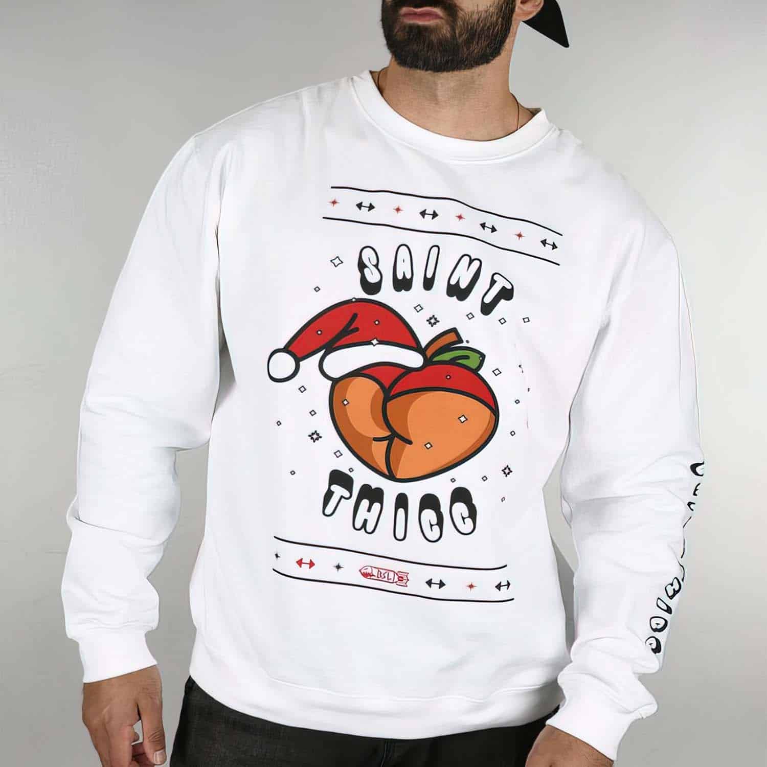 Saint Thicc Christmas Sweatshirt Saint Thicc Christmas Sweatshirt